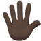 Raised Hand With Fingers Splayed - Black emoji on Apple